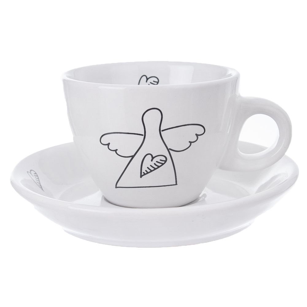 Filiżanka ze Spodkiem Ceramiczna Biała do Espresso ORION 90 ml 2 szt. - obrazek 3