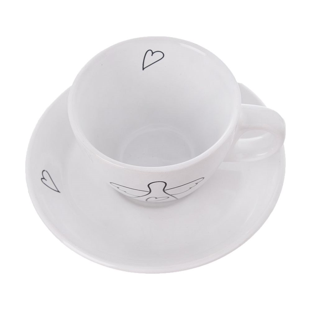 Filiżanka ze Spodkiem Ceramiczna Biała do Espresso ORION 90 ml 2 szt. - obrazek 4
