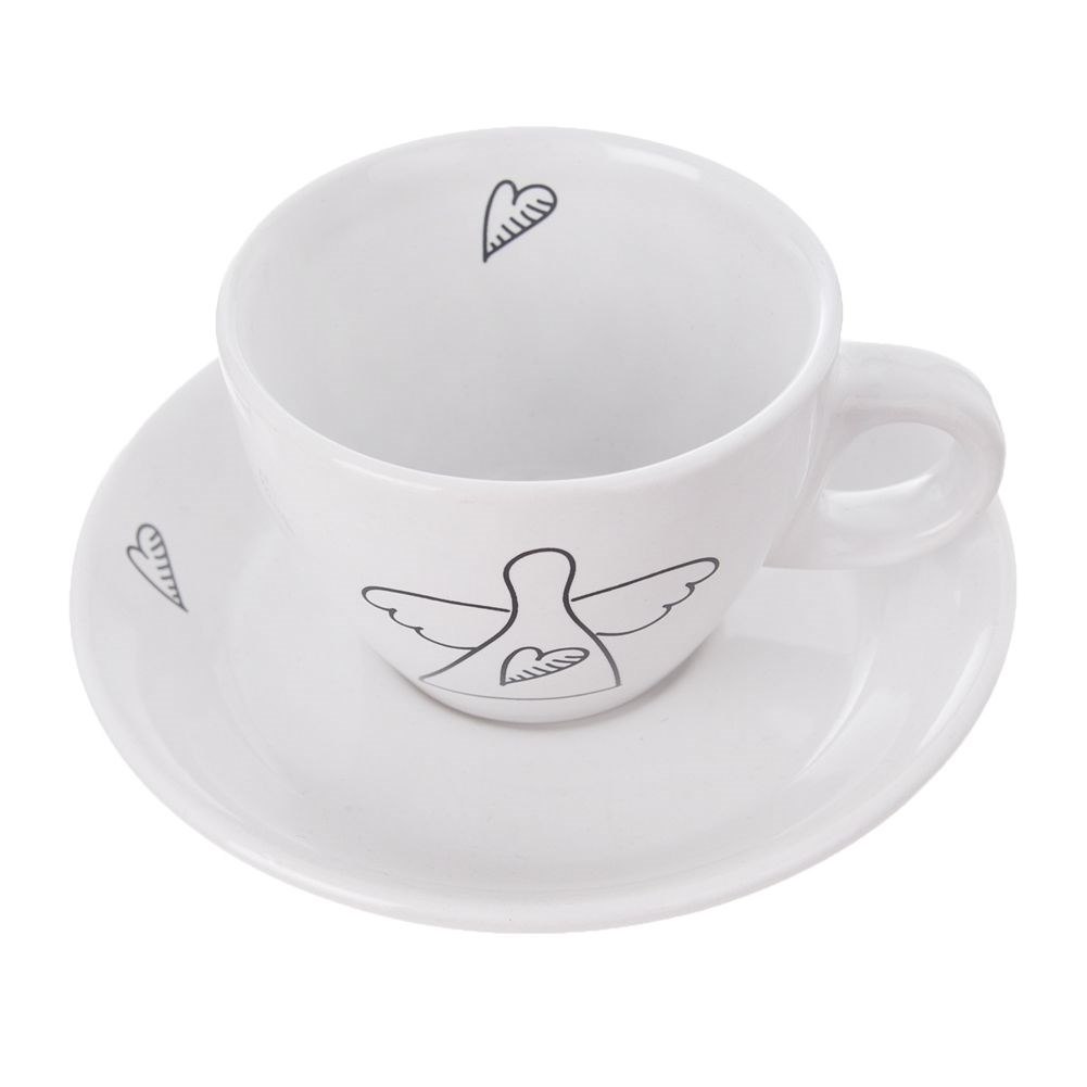 Filiżanka ze Spodkiem Ceramiczna Biała do Espresso ORION 90 ml 2 szt. - obrazek 5