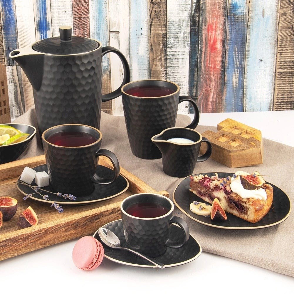 Filiżanka ze Spodkiem do Espresso ORION TEA TIME Czarna 95 ml do Zmywarki - obrazek 2