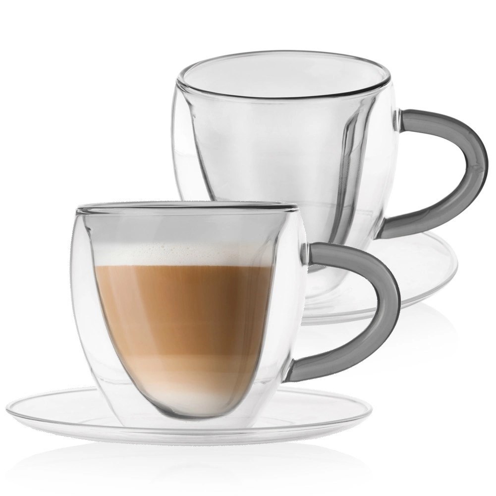 Filiżanki Termiczne ORION DOUBLE 160 ml Borokrzemowe z Uchwytem 2 szt.