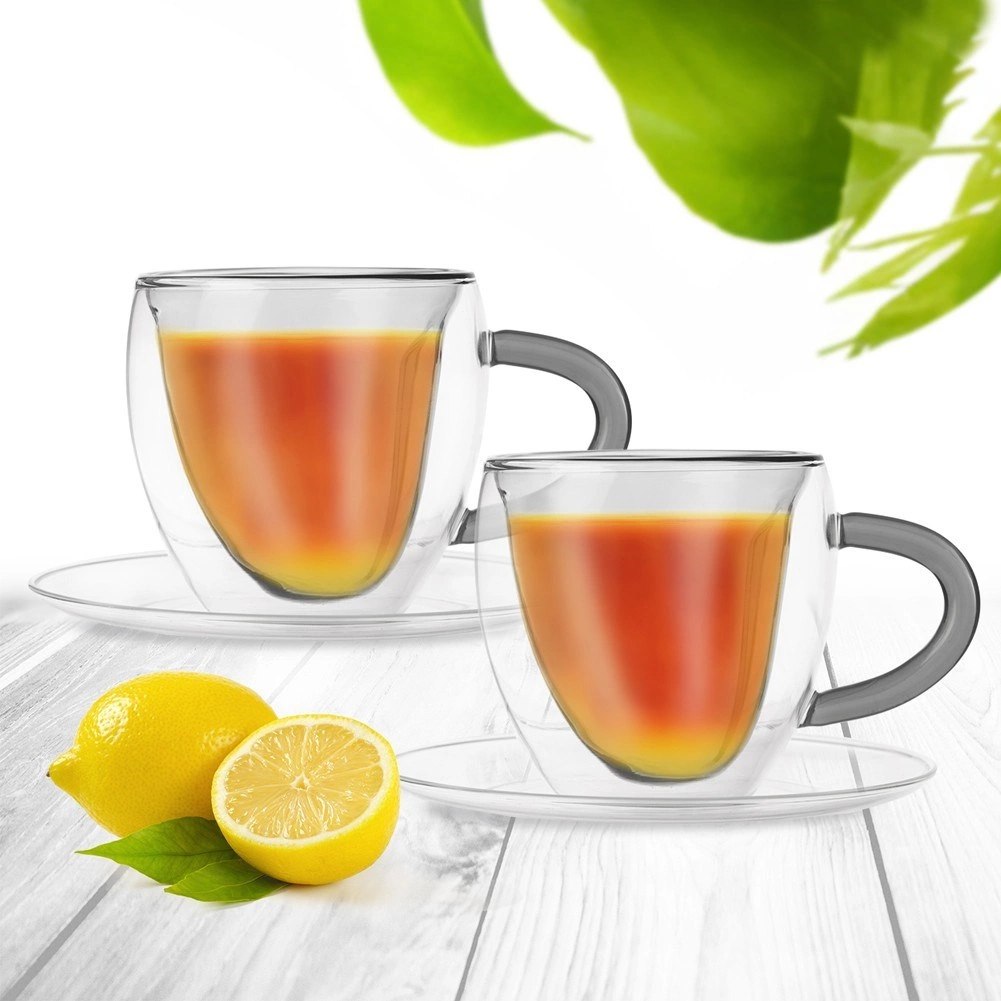 Filiżanki Termiczne ORION DOUBLE 160 ml Borokrzemowe z Uchwytem 2 szt. - obrazek 2