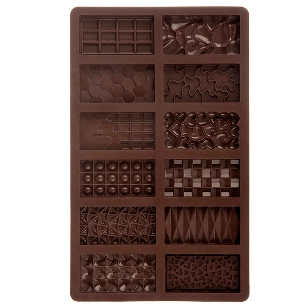 Forma Silikonowa do Czekolady 12 Mini Tabliczek Różne Wzory ORION