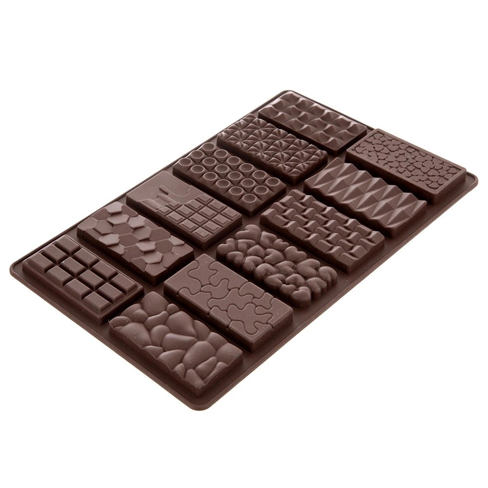 Forma Silikonowa do Czekolady 12 Mini Tabliczek Różne Wzory ORION - obrazek 5