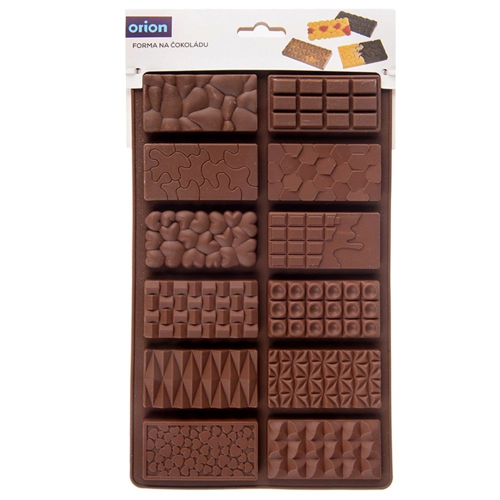 Forma Silikonowa do Czekolady 12 Mini Tabliczek Różne Wzory ORION - obrazek 6