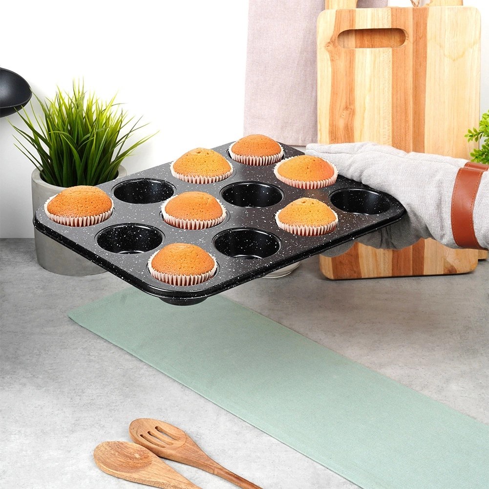 Forma do Muffinek VILDE Granitowa Nieprzywierająca na 12 szt. 35 x 26,5 cm - obrazek 5