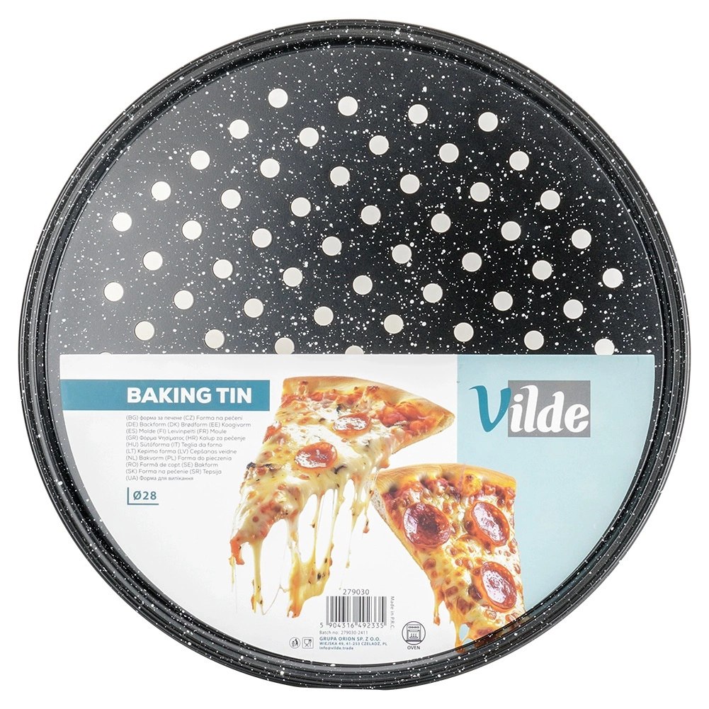 Forma do Pizzy VILDE Granitowa Perforowana Dno 28 cm Chrupiący Spód - obrazek 7