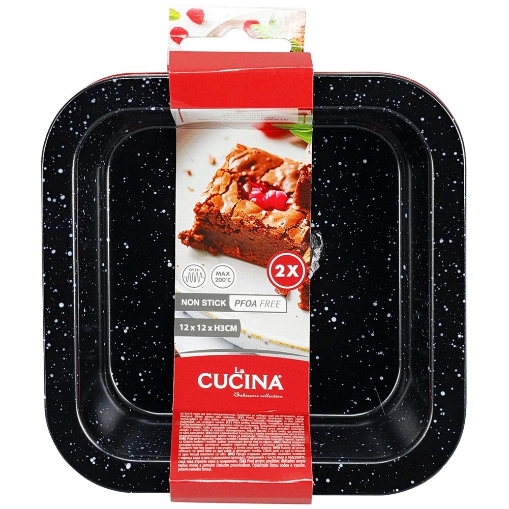 Formy Kwadratowe do Pieczenia 2 szt. Stal Węglowa Non-Stick 12 cm - obrazek 4