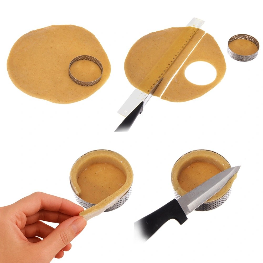 Formy Ranty do Tartaletek 6 szt. Perforowane 8 cm Profesjonalne - obrazek 4