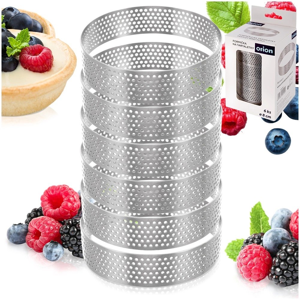 Formy Ranty do Tartaletek 6 szt. Perforowane 8 cm Profesjonalne - obrazek 7