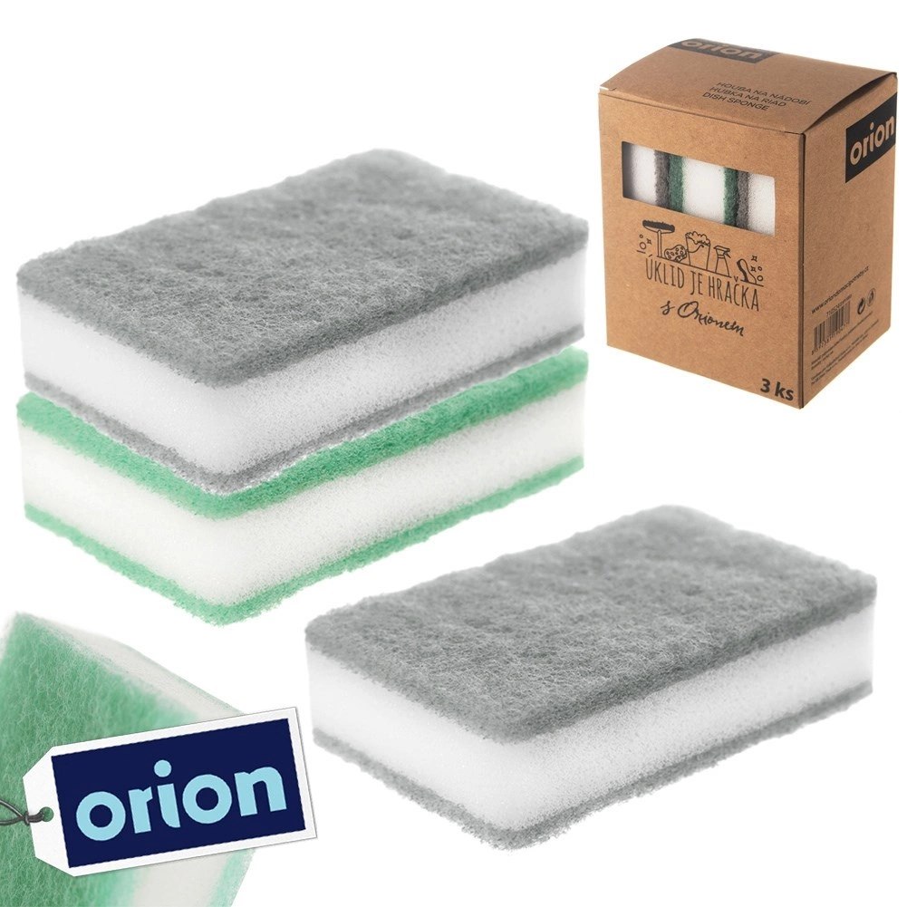 Gąbka Kuchenna ORION 3 szt. Trójwarstwowa Chłonna bez Rysowania - obrazek 6