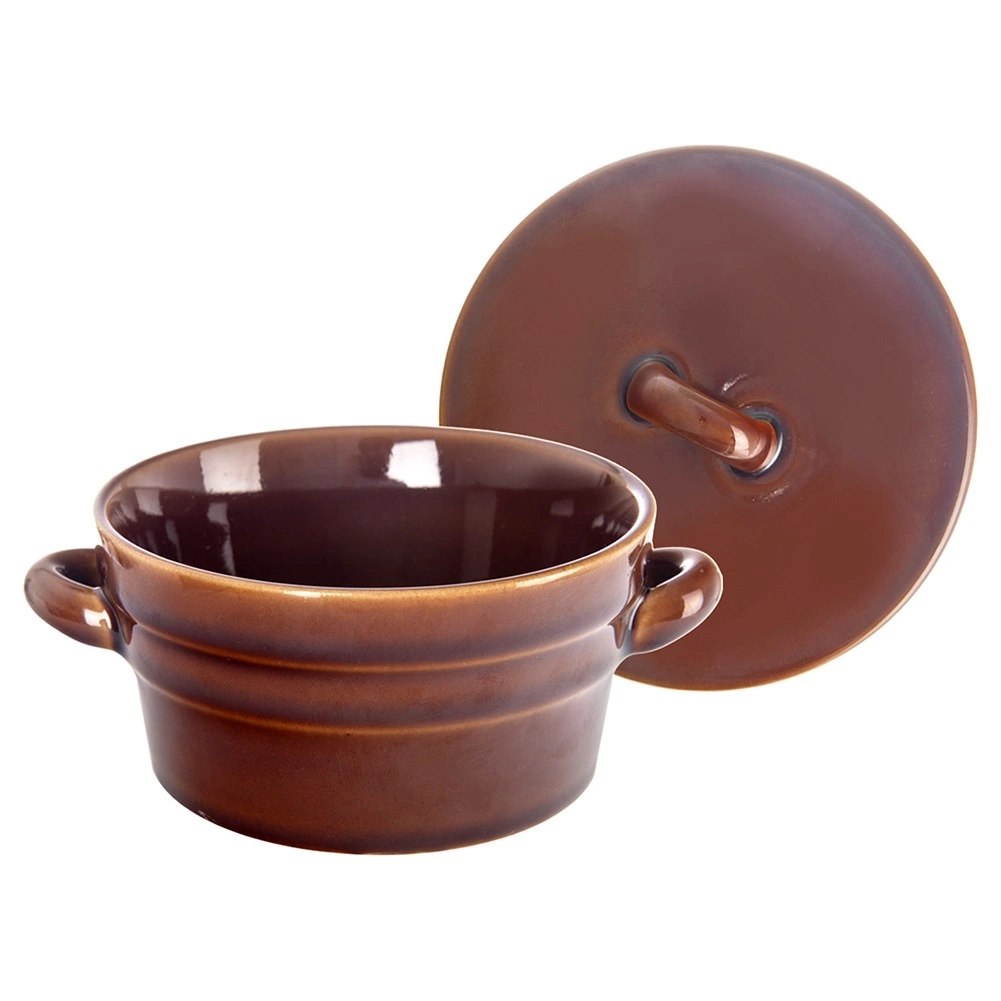 Garnek Pojemnik na Smalec Pasztet Ceramiczny z Pokrywką Solidny ORION 340ml - obrazek 2