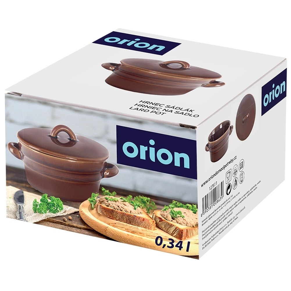 Garnek Pojemnik na Smalec Pasztet Ceramiczny z Pokrywką Solidny ORION 340ml - obrazek 3