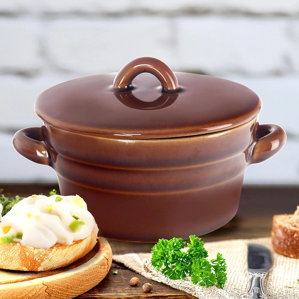 Garnek Pojemnik na Smalec Pasztet Ceramiczny z Pokrywką Solidny ORION 340ml - obrazek 4