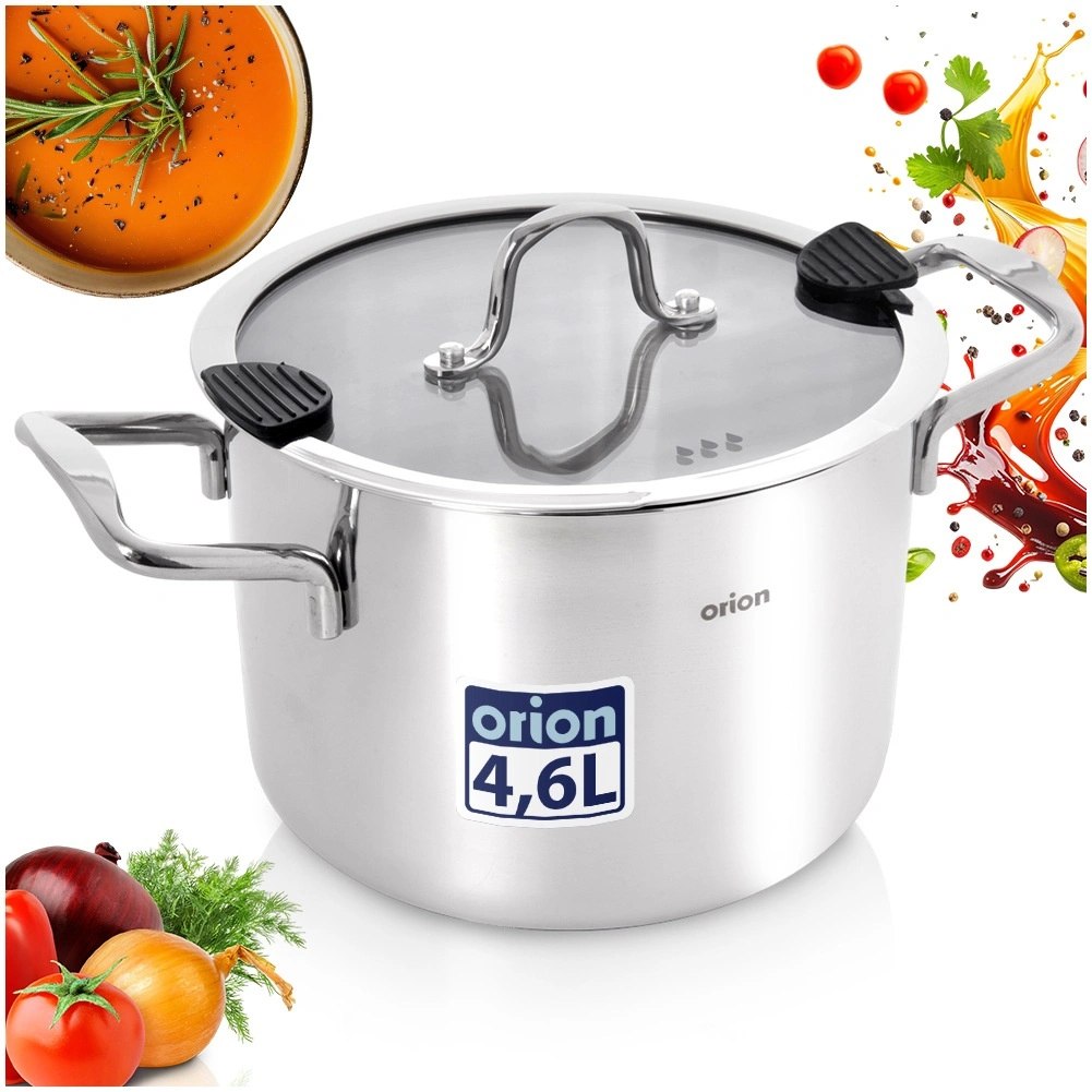 Garnek Stalowy 4,6 L Venice System Odcedzania Indukcja 20 cm ORION - obrazek 7