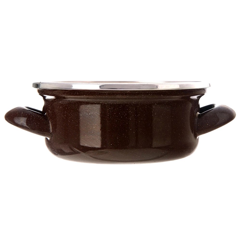 Garnek Emaliowany 600 ml ORION BROWN Retro 14 cm Indukcja Zmywarka - obrazek 3