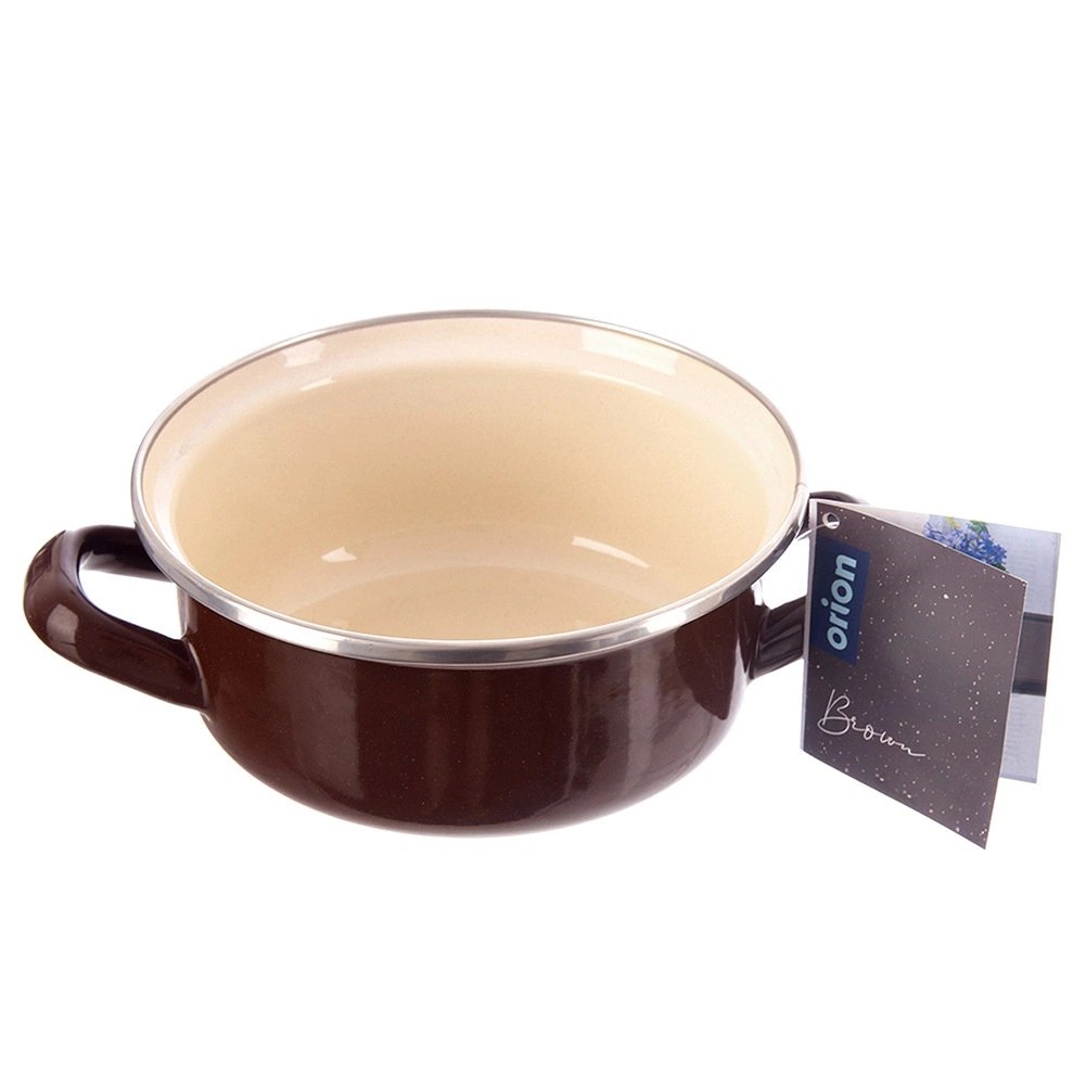 Garnek Emaliowany 600 ml ORION BROWN Retro 14 cm Indukcja Zmywarka - obrazek 6