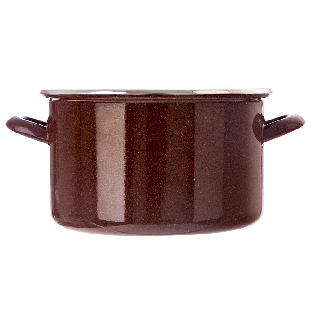 Garnek Emaliowany 4 L ORION BROWN Retro 22 cm Indukcja Zmywarka - obrazek 3