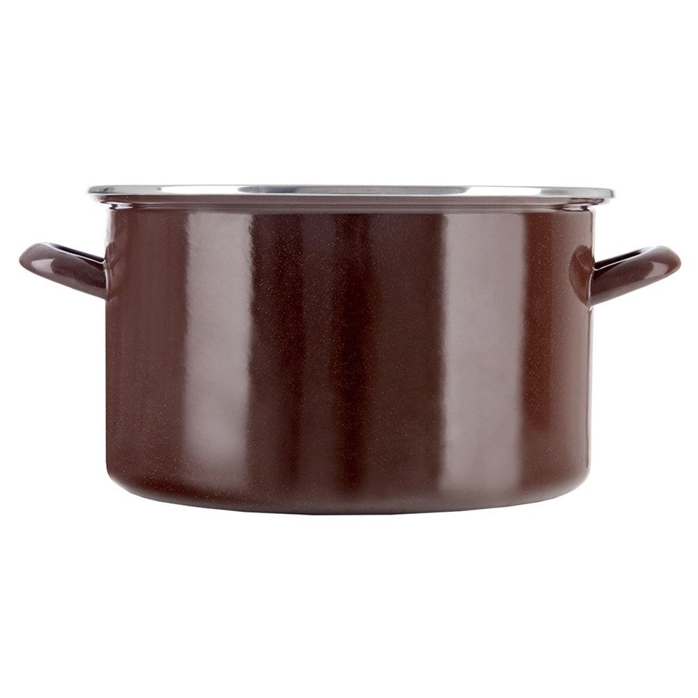 Garnek Emaliowany 10 L ORION BROWN Retro Duży 30 cm Indukcja Zmywarka - obrazek 3