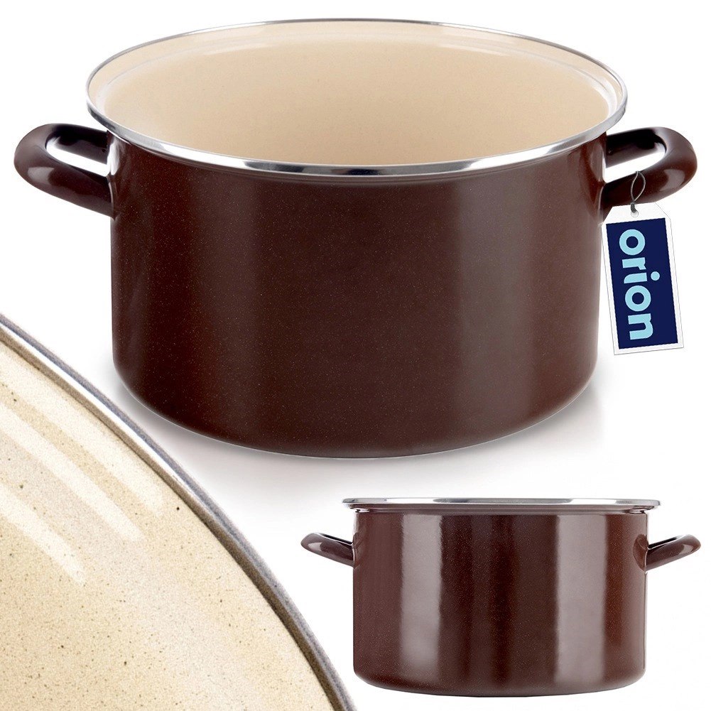 Garnek Emaliowany 10 L ORION BROWN Retro Duży 30 cm Indukcja Zmywarka - obrazek 7