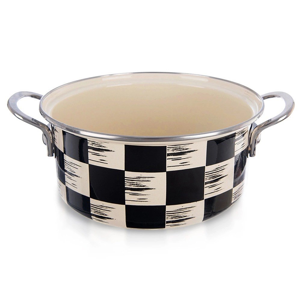 Garnek Emaliowany 2,2 L ORION SZACHOWNICA 20 cm Indukcja Zmywarka
