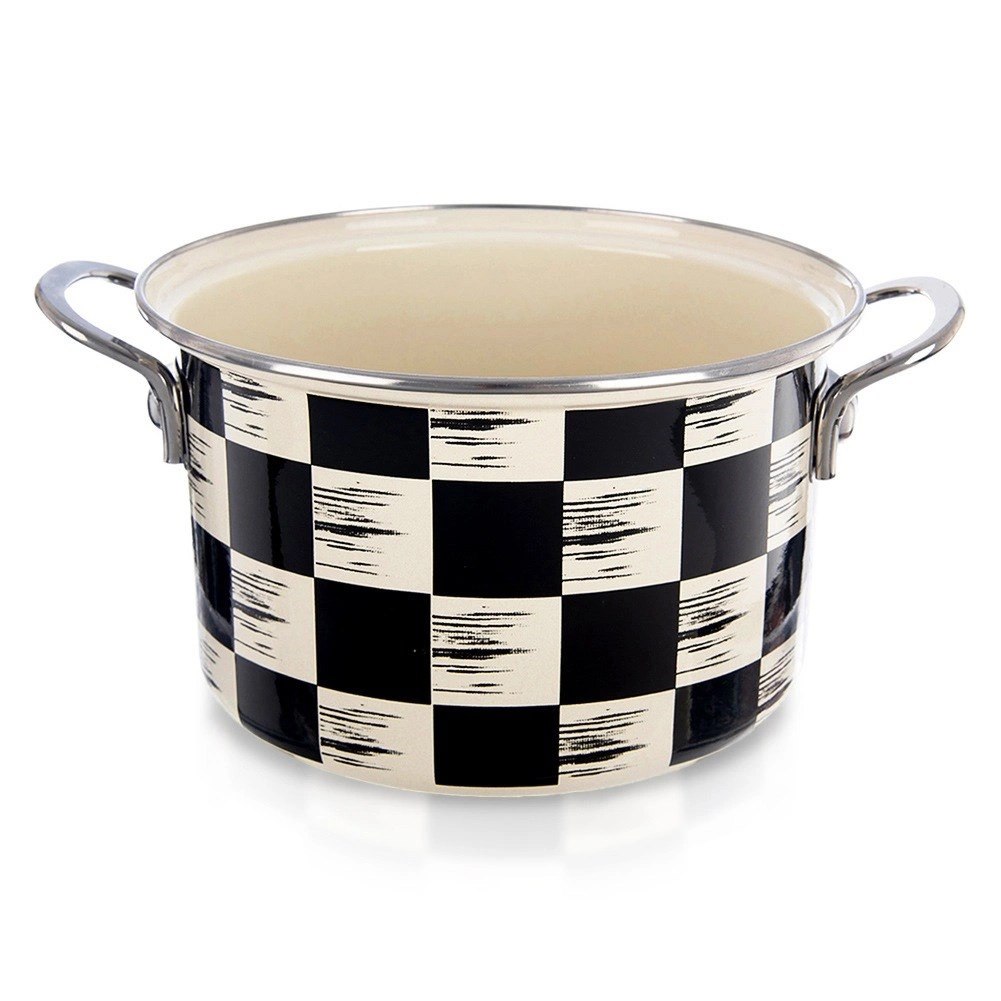 Garnek Emaliowany 4 L ORION SZACHOWNICA 22 cm Indukcja Zmywarka