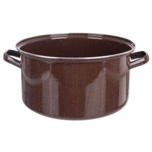 Garnek Emaliowany 15 L ORION BROWN Brązowy Retro 36 cm Indukcja