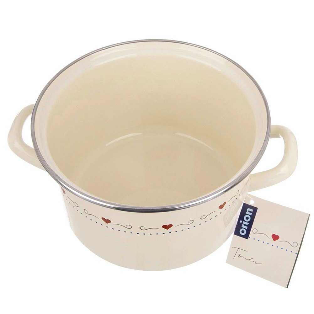 Garnek Emaliowany 3 L ORION TONCA Kremowy 20 cm Indukcja Zmywarka - obrazek 7