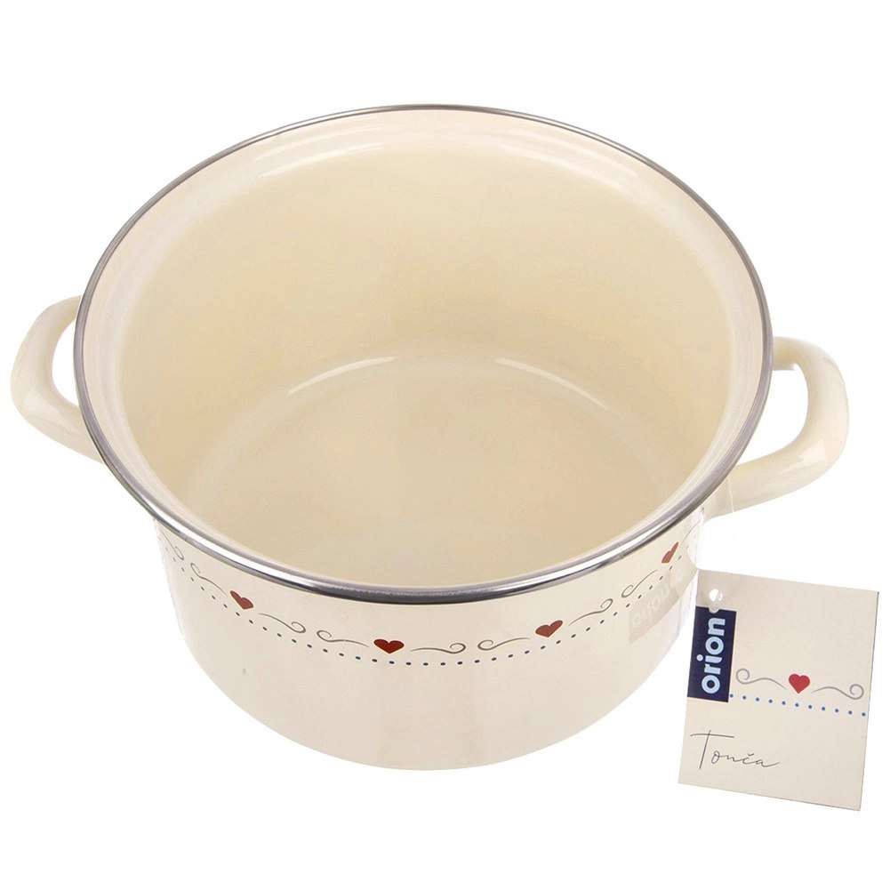 Garnek Emaliowany 4 L ORION TONCA Kremowy 22 cm Indukcja Zmywarka - obrazek 7