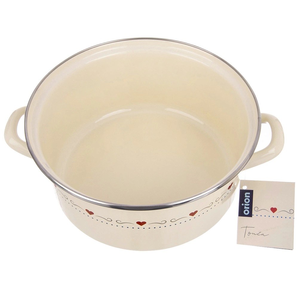 Garnek Emaliowany 4 L ORION TONCA Kremowy 24 cm Indukcja Zmywarka - obrazek 7