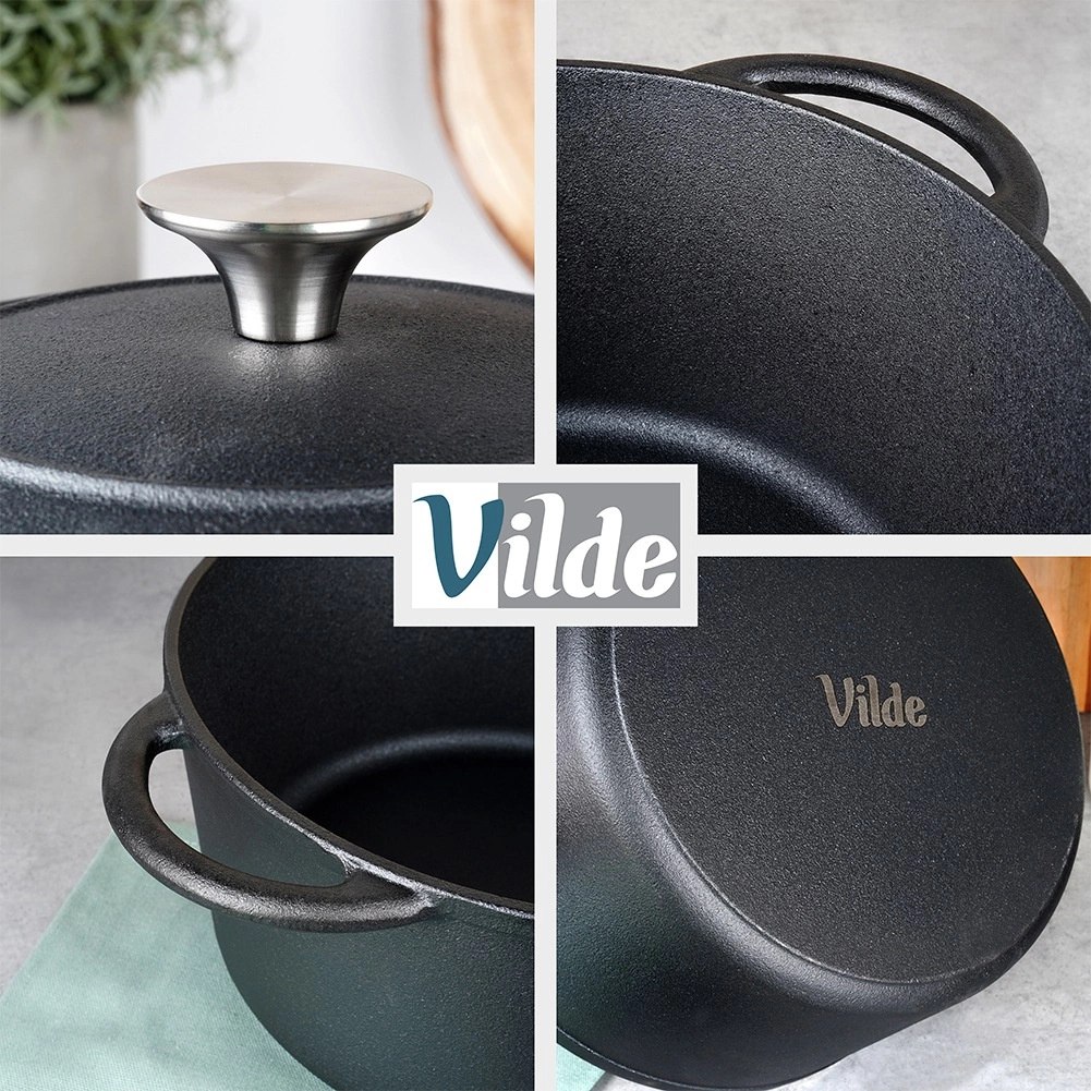 Garnek Żeliwny Solidny Gaz Indukcja Solidny Uniwersalny VILDE 33x26x12 cm - obrazek 7