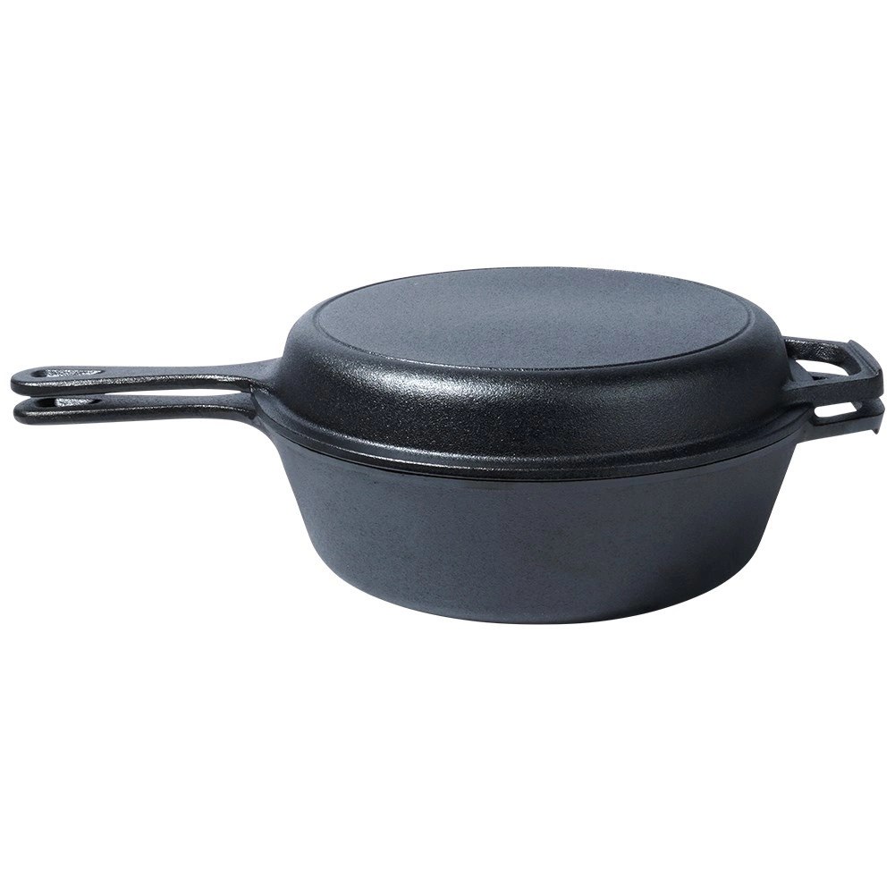 Zestaw Garnek z Patelnią Uchwytem Rączką Żeliwny Solidny Trwały VILDE 42 cm - obrazek 3