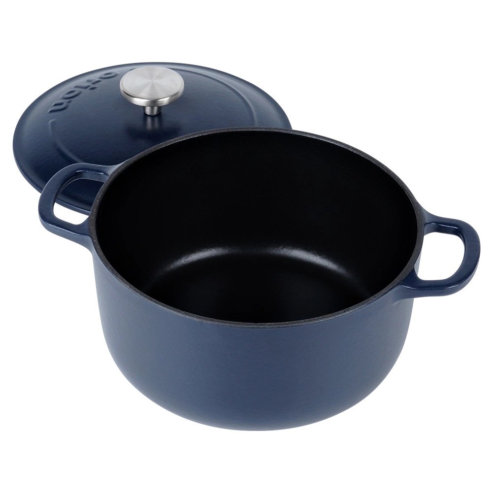 Garnek Żeliwny 3,3 L LITINA Emaliowany 22 cm Granatowy Indukcja - obrazek 3