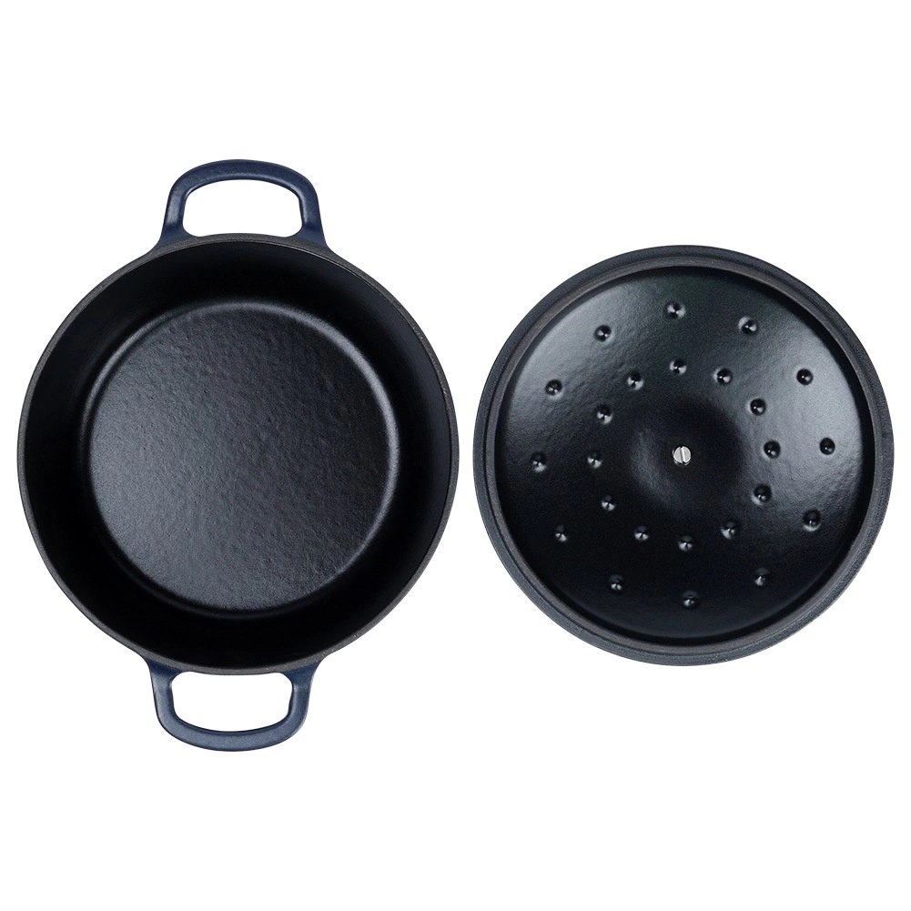 Garnek Żeliwny 3,3 L LITINA Emaliowany 22 cm Granatowy Indukcja - obrazek 5