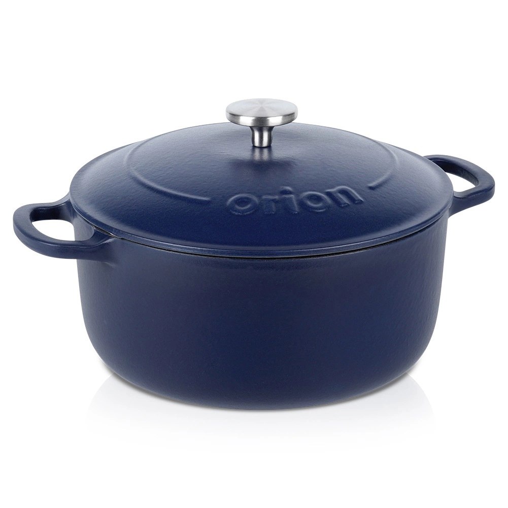 Garnek Żeliwny 5,2 L LITINA Emaliowany 26 cm Granatowy Indukcja