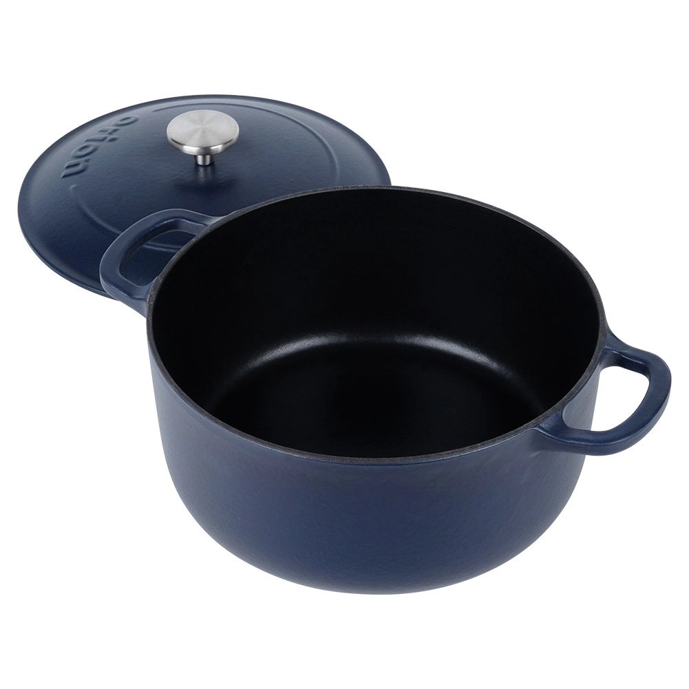 Garnek Żeliwny 5,2 L LITINA Emaliowany 26 cm Granatowy Indukcja - obrazek 3