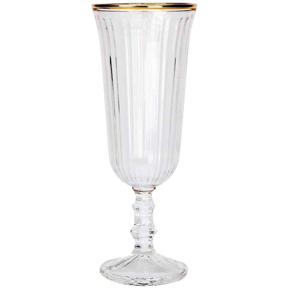 Kieliszek do Szampana Prosecco 120 ml Ryflowany Złoty Rant VILDE Glass - obrazek 3