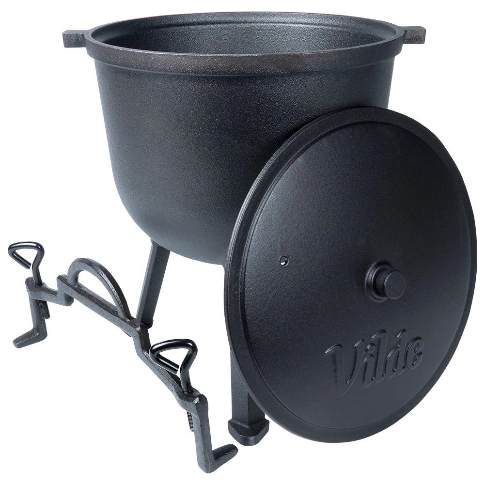 Kociołek Żeliwny Pojemny na Nóżkach z Pokrywką na Ognisko Grill CAST LINE 10 l - obrazek 7