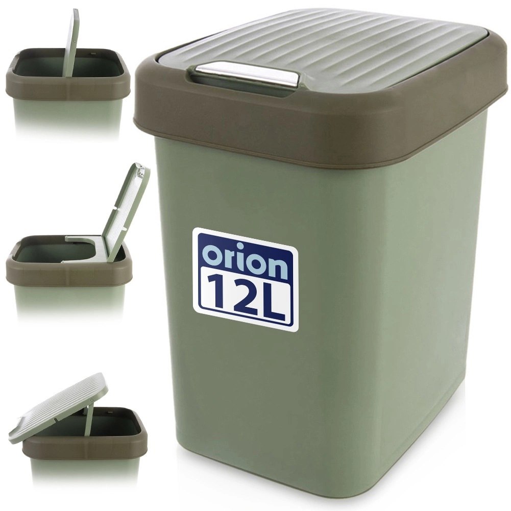 Kosz na Śmieci Uchylny ORION 12 L Pojemnik na Odpady Tworzywo Zielony - obrazek 7