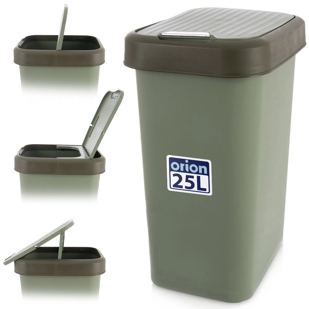 Kosz na Śmieci Uchylny ORION 25 L Pojemnik na Odpady Tworzywo Zielony - obrazek 7