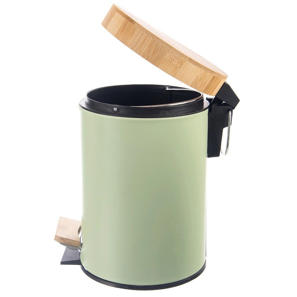 Kosz na Śmieci Metalowy z Pedałem Zielony 3 L ORION GREENISH Pojemny - obrazek 3