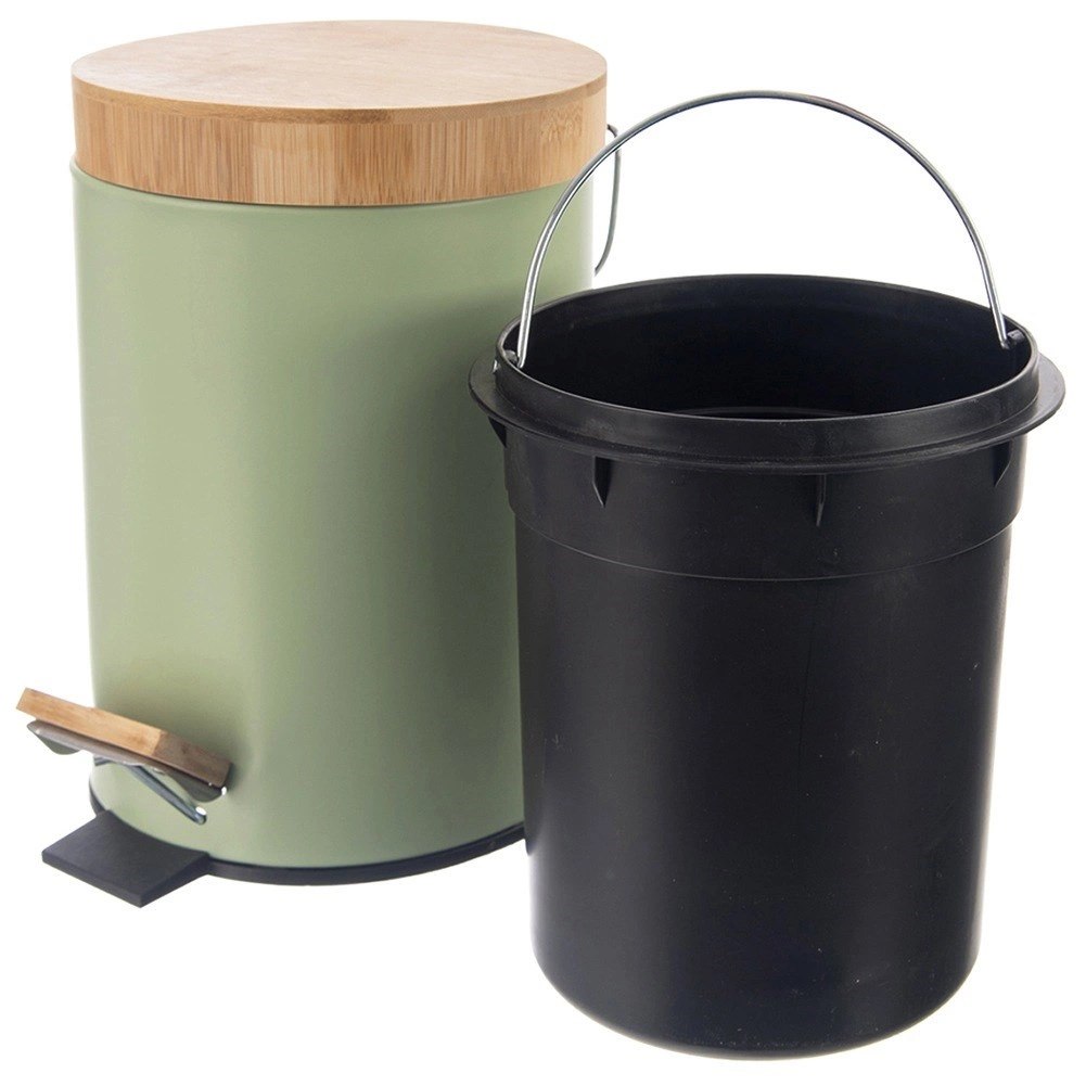 Kosz na Śmieci Metalowy z Pedałem Zielony 3 L ORION GREENISH Pojemny - obrazek 5
