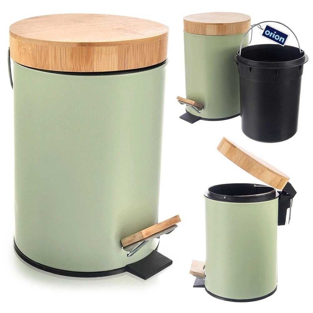 Kosz na Śmieci Metalowy z Pedałem Zielony 3 L ORION GREENISH Pojemny - obrazek 6