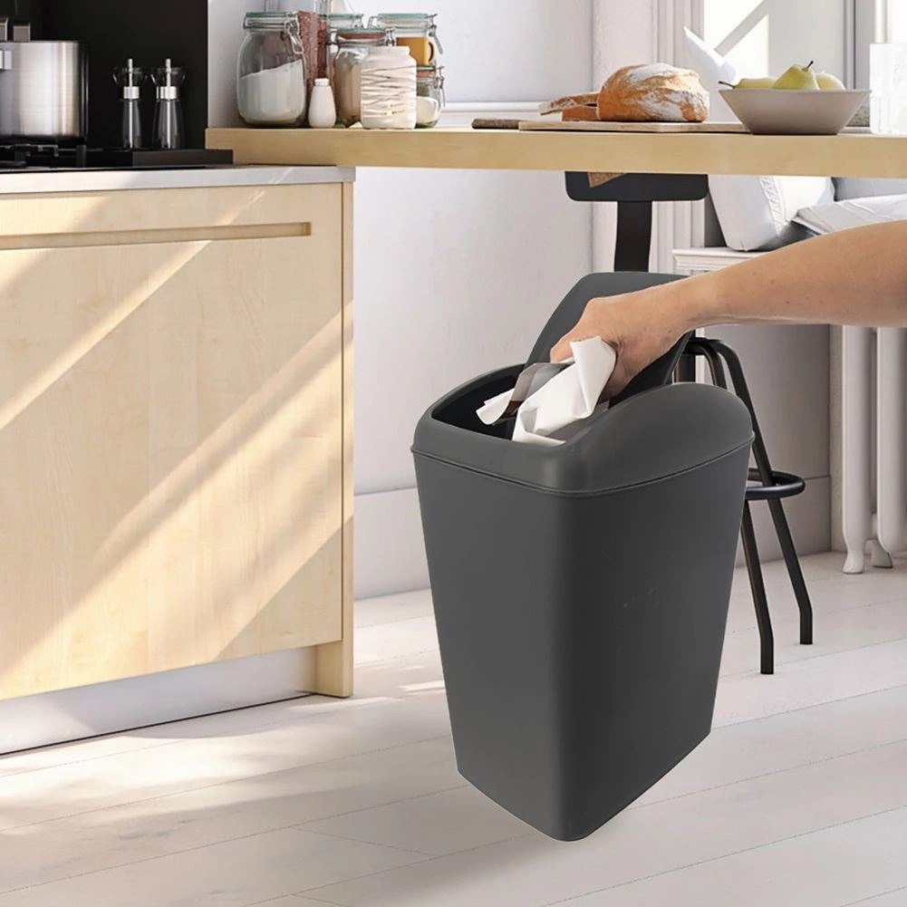 Kosz na Śmieci Odpady Kompostownik z Klapką Plastikowy Szary ORION 20 L - obrazek 2