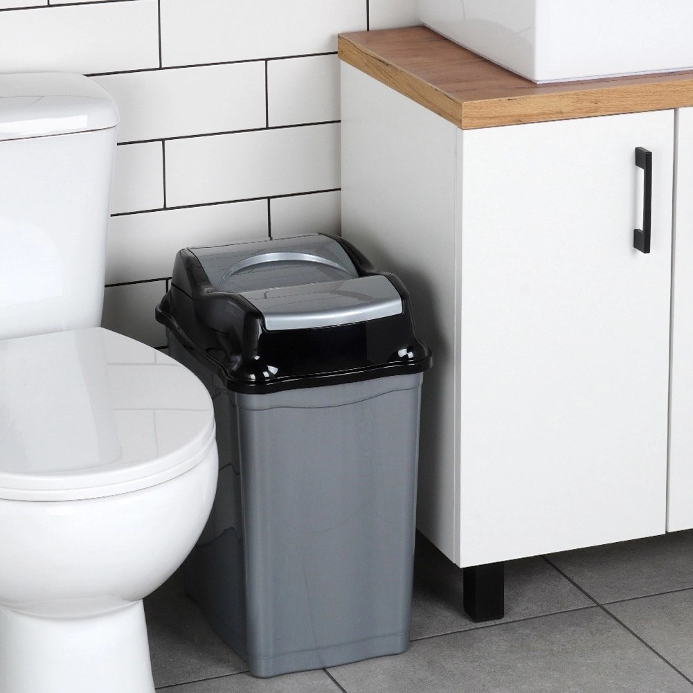 Kosz na Śmieci Plastikowy Szary 28 L ORION Wytrzymały i Pojemny - obrazek 4