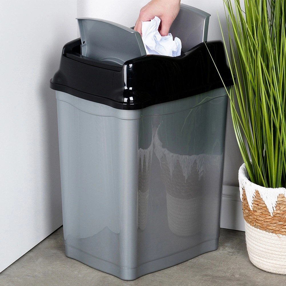 Kosz na Śmieci Plastikowy Szary 28 L ORION Wytrzymały i Pojemny - obrazek 5