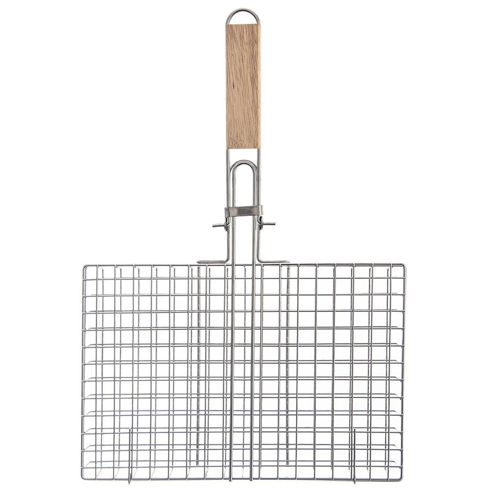 Ruszt Kosz do Grillowania Grilla z Uchwytem Zamykany Metalowy ORION 32x49 cm