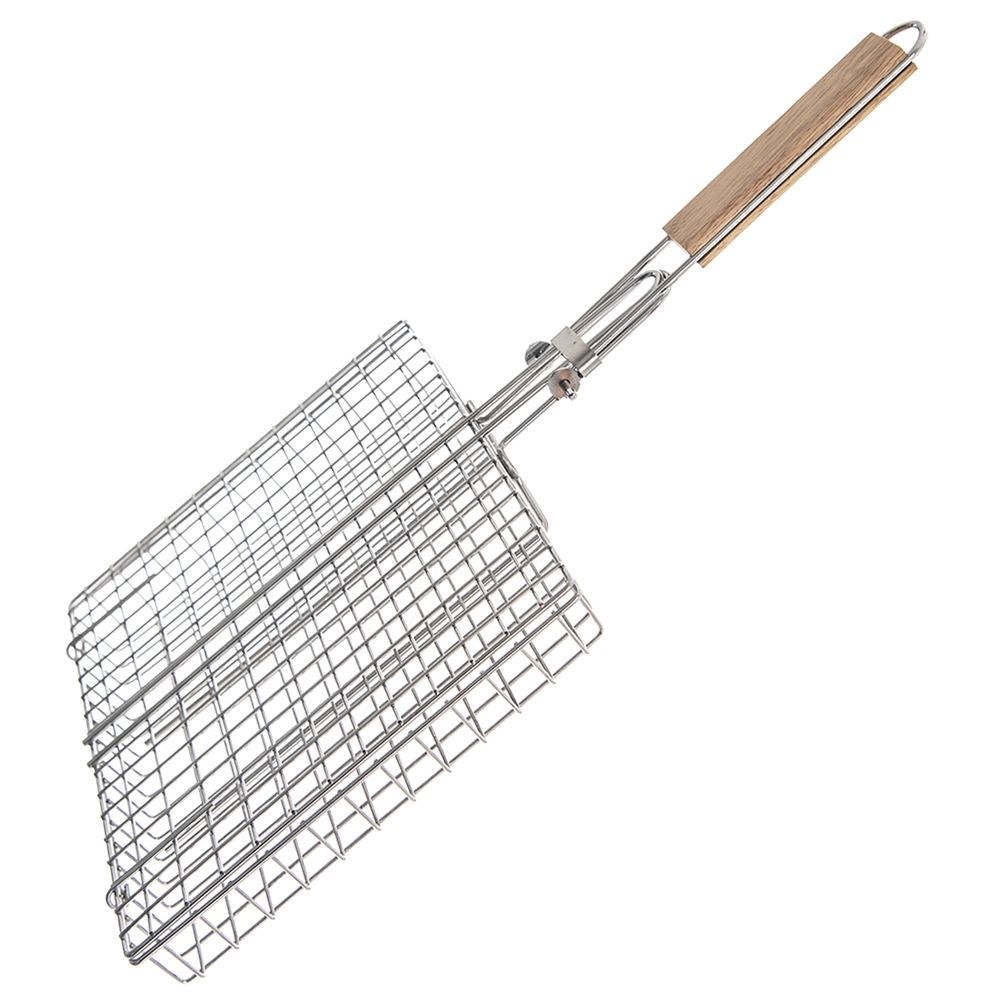 Ruszt Kosz do Grillowania Grilla z Uchwytem Zamykany Metalowy ORION 32x49 cm - obrazek 3