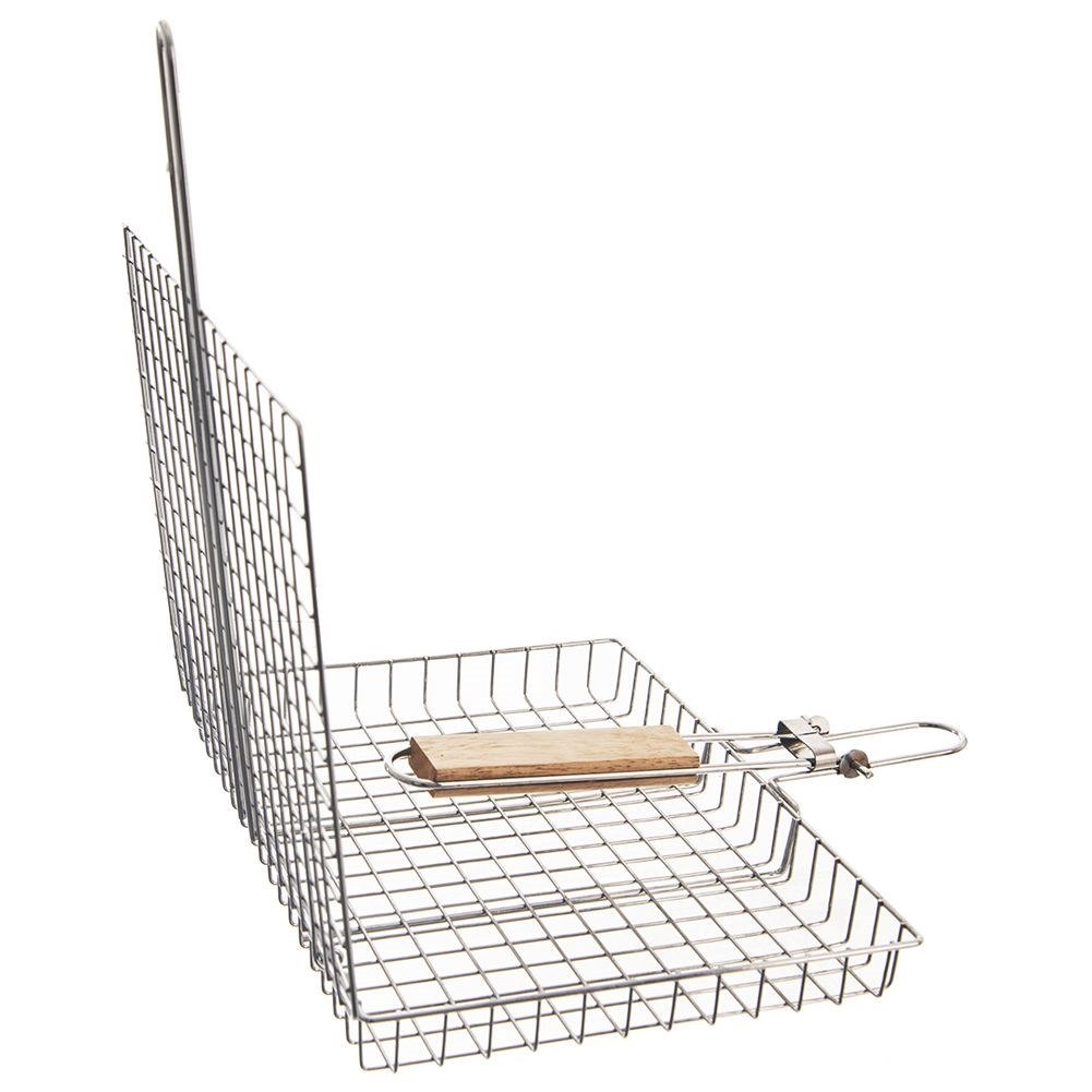 Ruszt Kosz do Grillowania Grilla z Uchwytem Zamykany Metalowy ORION 32x49 cm - obrazek 4