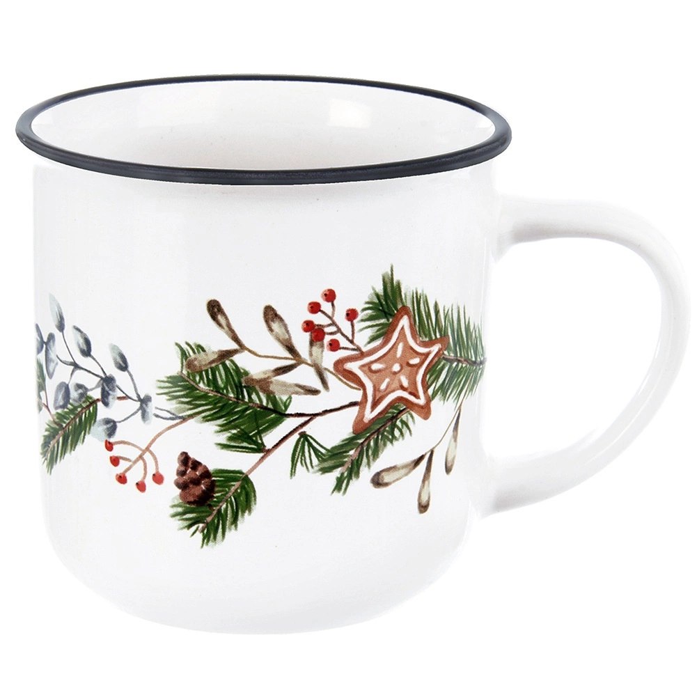 Kubek Ceramiczny 330 ml ORION Gałązki Iglaste Gwiazdka Prezent - obrazek 3